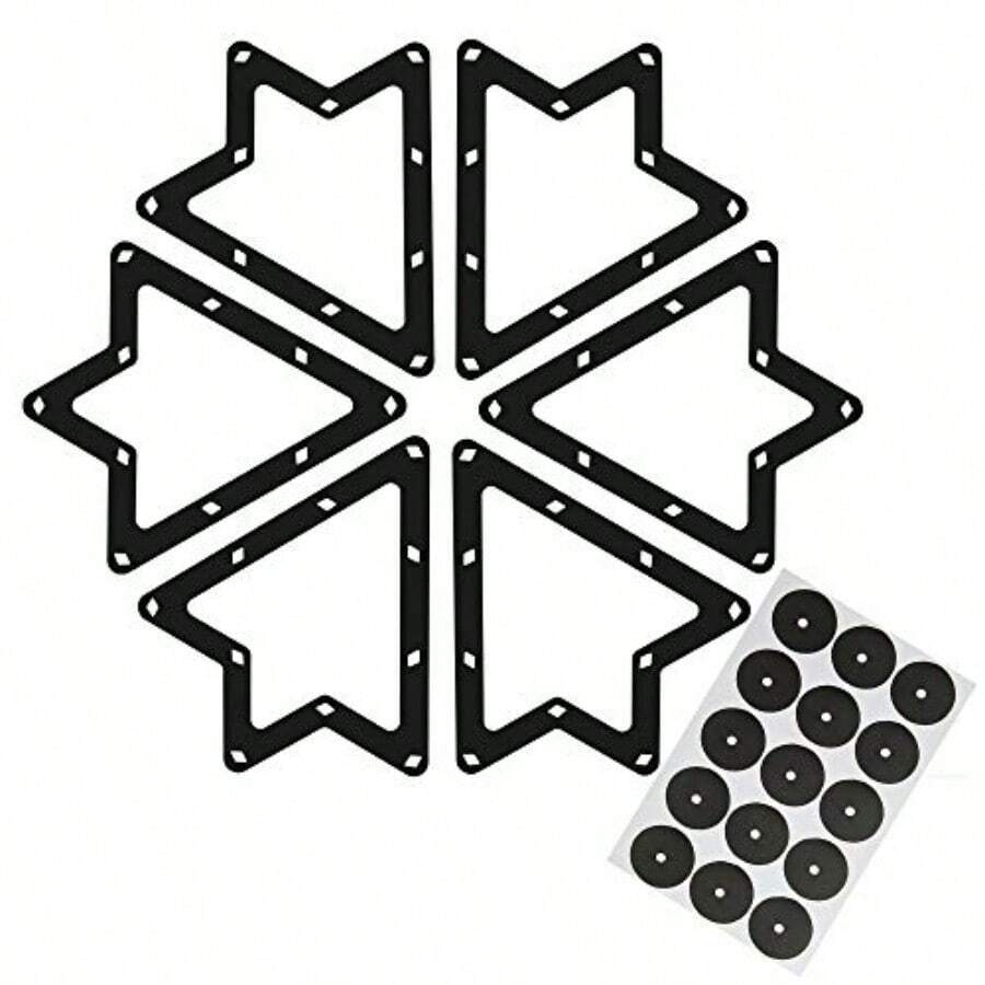 Pack Of 6 Sheets Magic Ball Rack Billiards Ball Rack Holder Sheet Accessories For 9 Ball And 10 Ball Combo Pack And Snooker Plus 15 Pcs Pool Table Marker Dotsgift - as pic - View 1