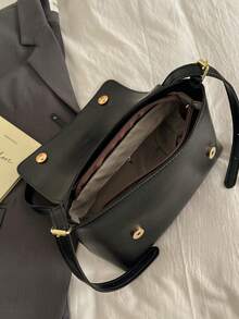 奢华精致的高端女士包袋，2026新款，日常通勤，简约斜挎包 - 黑色 - 查看 12