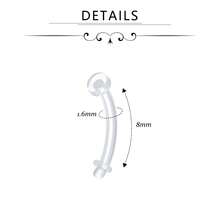 Clear Belly Button Bar Retainer - Flexible Plastic Pregnancy Belly Bar (10mm/12mm/14mm/16mm/18mm) Navel Piercing Maternity & Postpartum Belly Ring - Clear - View 3