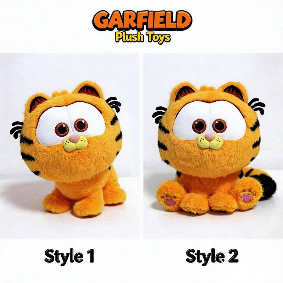 GARFIELD 1个19厘米站立/坐姿经典加菲猫毛绒玩具可爱柔软玩偶可爱圣诞节生日礼物英语培训机构道具
