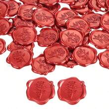 5/10pcs Wax Seal Rose Stamp Stickers, Wedding Envelope Invitation Wax Seal Sticker - A - View 3