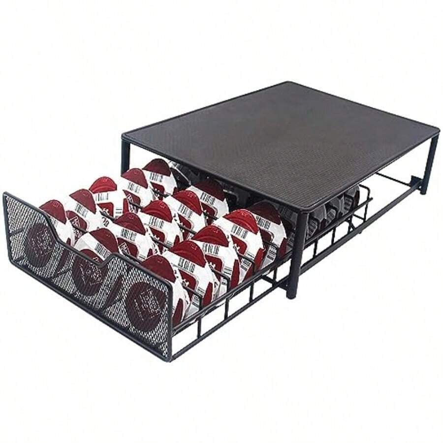 Coffee Pods Storage Drawer Compatible With Tassimo Pods Coffee Capsule Holder 54 Pcs Coffee Machine Stand With Pod Organiser Not Included Coffee Podsgtt - Black - View 1