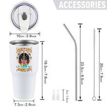 30oz Stainless Steel Tumbler Black White Options,  Peace Love Rock N Roll Guitar Design Graphic Cups, Insulated Travel Coffee Mug With Lid And Straw , Double Wall Vacuum Reusable Travel Cups, Funny Birthday Party Gift For Women & Men - 白色 - 查看 3