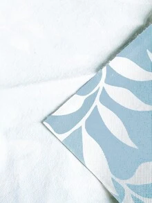 Nappe rectangulaire imperméable à l'eau et à l'huile, facile à nettoyer, avec motif imprimé bleu. Convient pour le camping, les tables à manger intérieures et extérieures. Durable. - Bleu azur - Voir 8