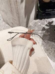 1副男女通用金属无框极简时尚无度数眼镜 - 彩色 - 查看 3