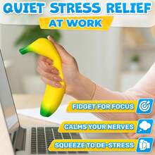 Soft Squishy Banana Simulator, Slow Rising Anti-Stress Fruit Shaped Squeezer, Fun And Stress Relief, Soft Plush Banana - Multicolor - View 2