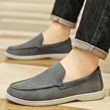 (Run Small, Please Order One Size Up) Men's Retro Slip-On Casual Loafers, Anti-Slip, Breathable, Comfortable, Fashionable & Minimalist - Grey - View 4