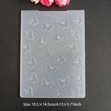 压花模具模板 - 蝴蝶、棋盘格、菱形、藤蔓、叶子、玫瑰图案，适用于剪贴簿、贺卡、DIY压花工具 - 2D - 查看 10