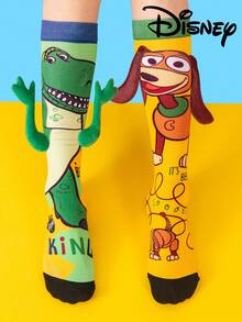 Disney 可爱3D儿童疯狂赛车米奇过膝袜，时尚儿童派对高筒袜，高品质礼物，返校季，趣味时尚小粉丝卡通3D立体袜 - 彩色 - 查看 8