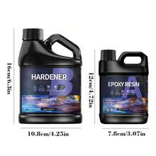 Bộ nhựa Epoxy 17oz/33.8oz, nhựa Epoxy trong suốt như pha lê, không bị ố vàng, không tạo bọt, tự san phẳng, thích hợp cho làm đồ trang sức, phủ và đúc các sản phẩm thủ công DIY, lý tưởng cho người mới bắt đầu. - màu đen - Xem 3