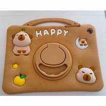 可爱水豚卡通平板电脑保护套，适用于 Mini 1/2/3/4/5/6/7/8/9/10、Air、Pro 和 A9/A9+，防震、防滑、防刮，硅胶材质，个性化设计，时尚、创意、奢华，适配 7.9/9.7/10.2/10.5/10.9/11 英寸平板电脑 - 棕色 - 查看 24