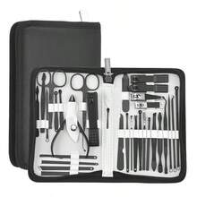 32/44pcs Black Nail Care Set, With Portable Zipper Case, Nail Clipper, Nail File, Ear Pick, Face & Hand Care Tools, Gift For Family & Friends - Multicolor - View 10