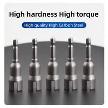 1pc Electric Slotted Screwdriver Tool, With 1pc Butterfly Bolt Socket Wrench, 6.35mm Hex Socket Nut Adapter - Multicolor - View 9