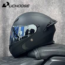 High Quality DOT Motorcycle Helmet Four Seasons Motocross Racing Modular Flip Up Casco Men Women Off Road Helmet Unmasked - 默黑-銀鏡 - 查看 1