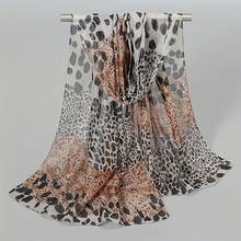 1 Piece Of Bohemian Classic Leopard Print Chiffon Scarf, Lightweight, Mature, Thin, Breathable Shawl For Summer Outdoor Sun Protection And Beach Use - cà phê nhẹ - Xem 3