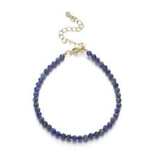 1 件女士精致 3 毫米天然海蓝宝石日光石可调节手链，简约设计，适合日常佩戴，友谊礼物 - 17cm,3mm - 查看 28