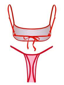 Bộ bikini nữ kiểu Âu và Mỹ gợi cảm năm 2026, đồ bơi dễ thương, đồ bơi 2 mảnh cho kỳ nghỉ biển của nữ - Hồng - Xem 4