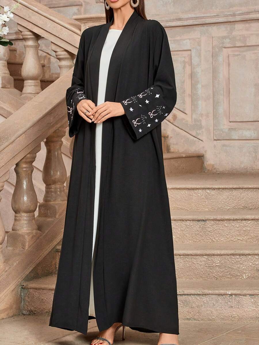 Ramadan New Arrival Ramadan Embroidered Abaya - Black - View 1