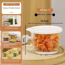 2个玻璃碗密封罐，食品保鲜盒，冰箱泡菜/米饭盒，迷你泡菜容器 - 彩色 - 查看 9