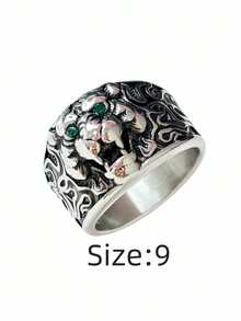 1pc Powerful Tiger Face Niche Style Stainless Steel Ring, Electroplated Waterproof Fade-Resistant, Suitable For Casual Daily Wear, Unique Personalized Enhancing Men's Ring - Tiger Men's Ring - View 22