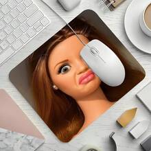 Interesting Expression Design Square Mouse Pad, Eye-Catching Desktop Decor Protective Pad, Rubber Non-Slip Edged Work Mat, Small Size Suitable For Laptop, Desktop Computer Gaming, Work, Daily Use - View 6