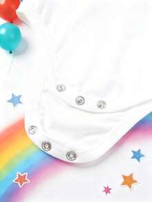 Infant "Ain't No Gigi Like The One I Got" Graphic Bodysuit, Breathable Cotton Short Sleeve Romper, Cute All-Match Outfit For Newborns,Perfect For Grandma's Day & Everyday Style - 白色 - 查看 4
