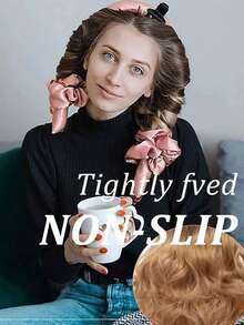 3pcs Manual Sponge Hair Curler Set, No Heat Curling Headband, Big Wave Curling Iron Set, Satin Curling Tool Kit, Includes 1 Curling Iron + 2 Hair Ties, Pink Sponge Curling Wand, Slouchy Curling Iron, No Heat Curling Headband - Multicolor - View 10