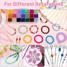50pcs/10mm 30pcs/12mm Round Glass Beads, Multicolored Crystal Gemstone Beads, Round DIY Craft Beads, For Jewelry Making DIY Crafts, Handmade Necklaces, Bracelets, Phone Straps, Wedding Decorations, Adult Girls' Friendship Bracelets - Multicolor - View 10