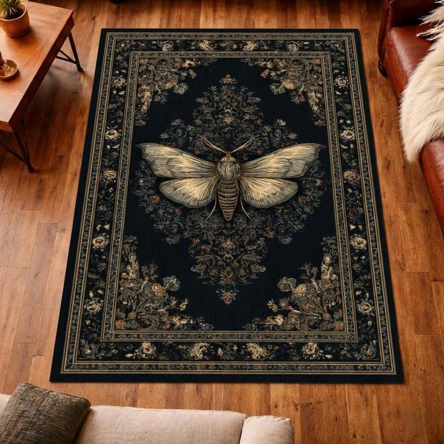 Gothic Floral Mandala Dark Area Rug, Boho Gothic Living Room Area Decor, 32*20inch /84*60inch,Perfect Choice For Gift ,Stylish And High-Quality Rugs, Perfect For Decorations And GiftsHome Decor, The Best Choice For Gothic-Style Birthday Gifts - Nhiều màu - Xem 1