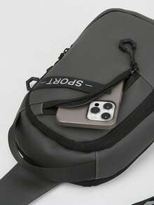 新款男士多功能时尚胸包，旅行运动单肩斜挎胸包，轻便小背包街头风手机包，大腿包 - 彩色 - 查看 2