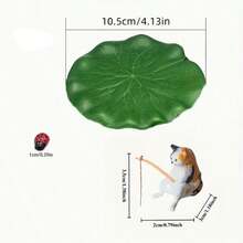 1个钓鱼猫摆件，逼真的漂浮荷叶装饰，水族箱趣味喂食配件，可搭配渔夫摆件，仿真瓢虫设计，适用于室内水族箱和室外鱼塘 - A - 查看 5