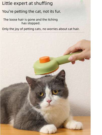 Cat Hair Brush For Shedding, Indoor Cat Hair Brush, Long/Short Hair Cat Brush, Cat Comb, Cat & Rabbit Massage Brush To Remove Loose Hair, Pet Tear Stain Brush, Multi-Function Pet Grooming Brush, Dog Brush, Stainless Steel Grooming Massage Brush