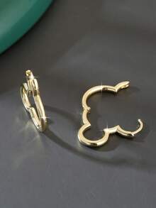 一对简约几何镂空动物耳环，百搭可爱，适合女性佩戴，可作为礼物赠送 - 彩色 - 查看 4