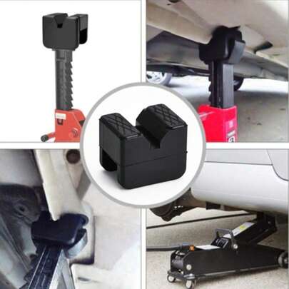 1/2 piezas Almohadilla/Tapete/Tapa de goma para soporte de gato de coche, Almohadilla de goma estriada negra para gato de piso, Adaptador de riel, Superficie de goma antideslizante y duradera, Proporciona soporte para vehículos, Apto para la mayoría de coches, camiones, SUV, reparación de vehículos