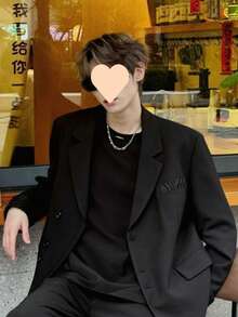 Spring And Autumn New Handsome, Loose, Lightweight, Cool, Fashionable Men's Clothing, Niche Design, Korean Style Suit Jacket - màu đen - Xem 3