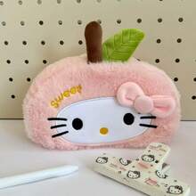 SANRIO 1 hộp đựng bút hình mèo con hoạt hình dễ thương bằng vải nhung, túi đựng văn phòng phẩm đa năng chất lượng cao, hộp đựng mỹ phẩm di động. - Nhiều màu - Xem 10