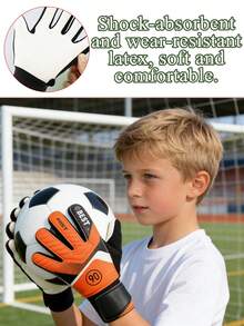 1 Pair Professional Soccer Goalkeeper Gloves, Non-Slip Finger Protection, Essential For Match And Training, Anti-Slip & Durable, Palm Cushion, Suitable For Youth, Adjustable Wrist - Multicolor - View 4