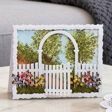 1pc Creative Fence Metal Cutting Mold, Suitable For DIY Scrapbooking, Embossing Crafts, Handmade Cards And Gift Cards - A - View 3