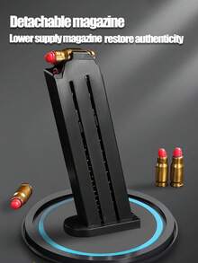 1911 Manual Shell Ejection Toy Gun For Teenagers, 10 Soft Bullets, 8 Shells, Graffiti Pistol, Gun Model (This Product Has Two Options: With Text And Without Text, Randomly Sent, Some Accessory Colors Are Randomly Sent, Manual Measurement May Cause Deviation) - Multicolor - View 9