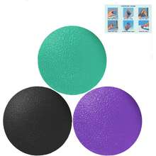 3 件套成人减压球，手部挤压球，不同阻力级别的手部力量训练器，用于手指、前臂和手腕锻炼，放松身心，缓解疲劳 - 圓形-黑綠紫 - 查看 1