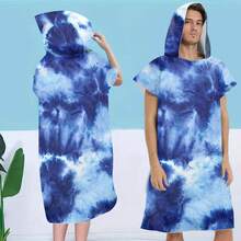 Microfiber Beach Cloak Hooded Towel, Quick Dry Absorbent Swimwear - Multicolor - View 5