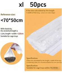 50pcs Disposable Plastic Lining Sheets, Suitable For Pet/Toilet Pads, Bird/Rabbit Cages, Cat Litter Bags, Dog Potty Training Pads, Cleaning Mats - White - View 9