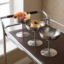 1pc Stainless Steel Ice Cream Cup, Dessert Cup, Champagne Cup With Pedestal, Pudding Cup, Martini Cup, Cocktail Cup, Wine Cup, Cake Cup, Sauce Cup, Appetizer Cup, Dessert Cup, Gold/Silver Stainless Steel 304 - Multicolor - View 3