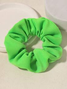 1 Stück neongrüner einfarbiger gestreifter neongrüner Haargummi Haaraccessoire Schönheit Zuhause Haaraccessoires Haargummis Scrunchie Haargummis Haargummis für den Pferdeschwanz Urlaubszubehör, Festival, Party - Fluoreszierendes Grün - Übersicht 4