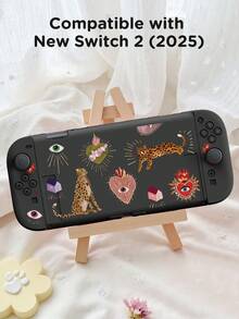 1个豹纹、眼睛、太阳图案的Switch保护壳，兼容Switch OLED屏幕和Switch主机，采用柔软的TPU材质，无需拆卸，防摔防尘，多种颜色可选，是送给Switch玩家的理想礼物，优雅清新的Switch保护壳。 - 查看 11