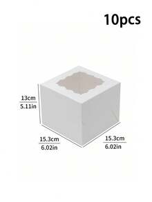 5pcs/10pcs 6*6*5in Wave Window Macaron Packaging Boxes, Large White Cardboard New Gift Boxes With Window And Wave Edge For Pastries, Chocolates, Cookies, Desserts, Suitable For Birthday, Party, Wedding - View 16