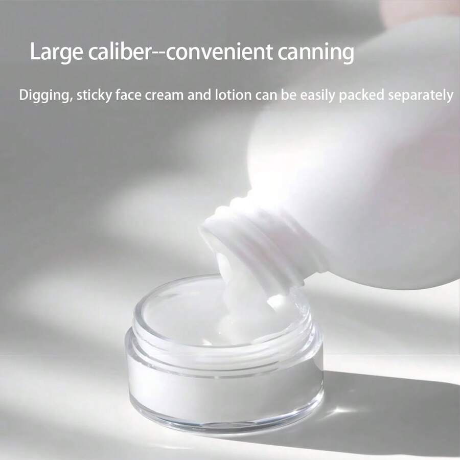 5 Stücke/Set 5g Reisegrößen Flaschen, geeignet für Zuhause und täglichen Gebrauch, Reiseessentials, Schraubverschluss Behälter für Schönheitsprodukte, ätherische Öle, Duschgel/Conditioner/Shampoo/Gesichtsreiniger/Handseife/Geschirrspülmittel/Lotion usw. - Weiss - Übersicht 1