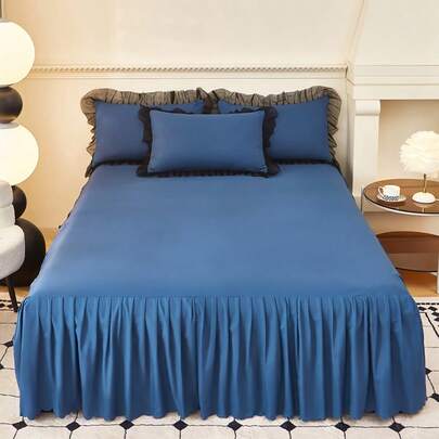 1pc Ruffled Soft Brushed Bed Skirt (Pillow Case Not Included)