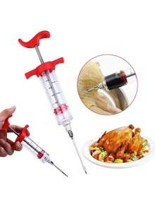 5 piezas/2 piezas Inyector de baster de pavo, inyector de marinada de cocina, jeringa para untar carne, herramienta de hornear con 3 agujas de diferentes tamaños para inyectar condimentos en diversos alimentos y evitar la mezcla de sabores. Diseñado con puntas de aguja perforadas para una inyección profunda. - Multicolor - Ver 4