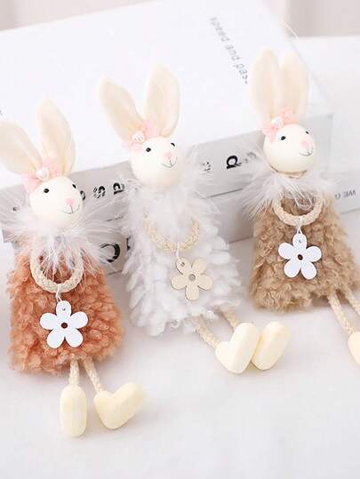 Decoración colgante de conejo lindo, decoración de Pascua, adorno de decoración del hogar, adecuado para el hogar, dormitorio de niñas, habitación de niños, decoración del pomo de la puerta, regalo de regreso a la escuela, regalo de cumpleaños, regalo del Día de la Madre